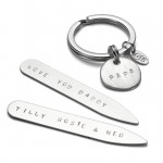 father's day personalised sterling silver keyring