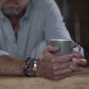 personalised men's sterling silver bead bracelet