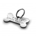 personalised silver bone pet tag