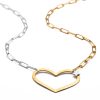Sterling silver mega love heart necklace