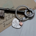personalised sterling silver heart key ring