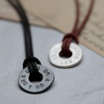 men's personalised sterling silver cord necklace