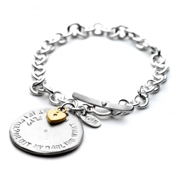 chunky personalised sterling silver charm bracelet