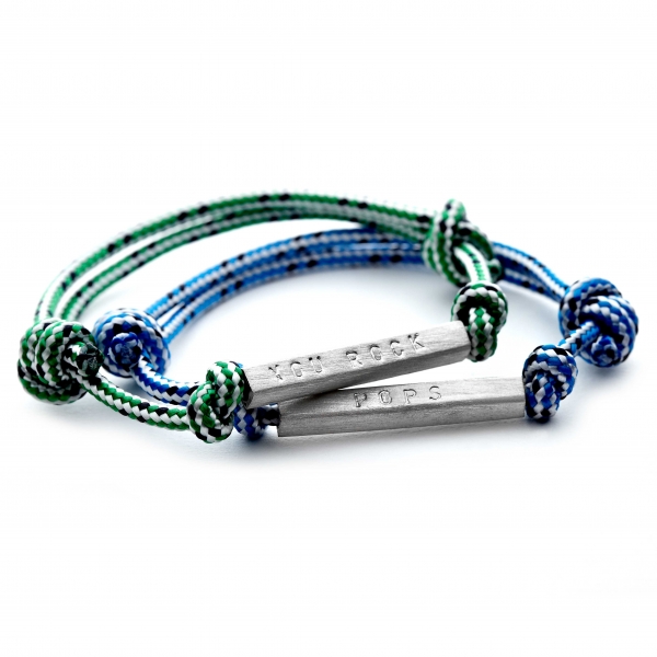 luxury men's ID rope bracelet