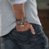men's sterling silver personalised rope bead bracelet