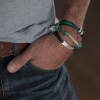 men's personalised ID sterling silver rope bracelet