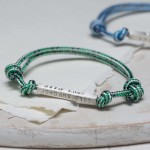 men's sterling silver personalised ID cord bracelet