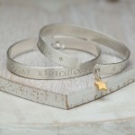personalised silver charm bangle
