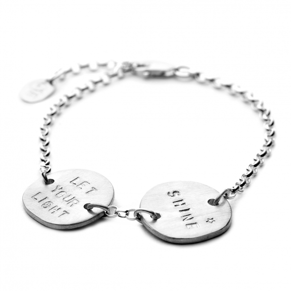 personalised sterling silver double sequin bracelet