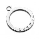 personalised sterling silver halo charm