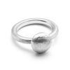 Ring silver pebble