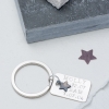 dog tag keyring in sterling silver