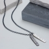 men's personalised sterling silver tag necklace