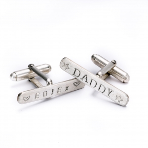men's sterling silver personalised cuff links