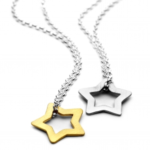personalised sterling silver star charm necklace