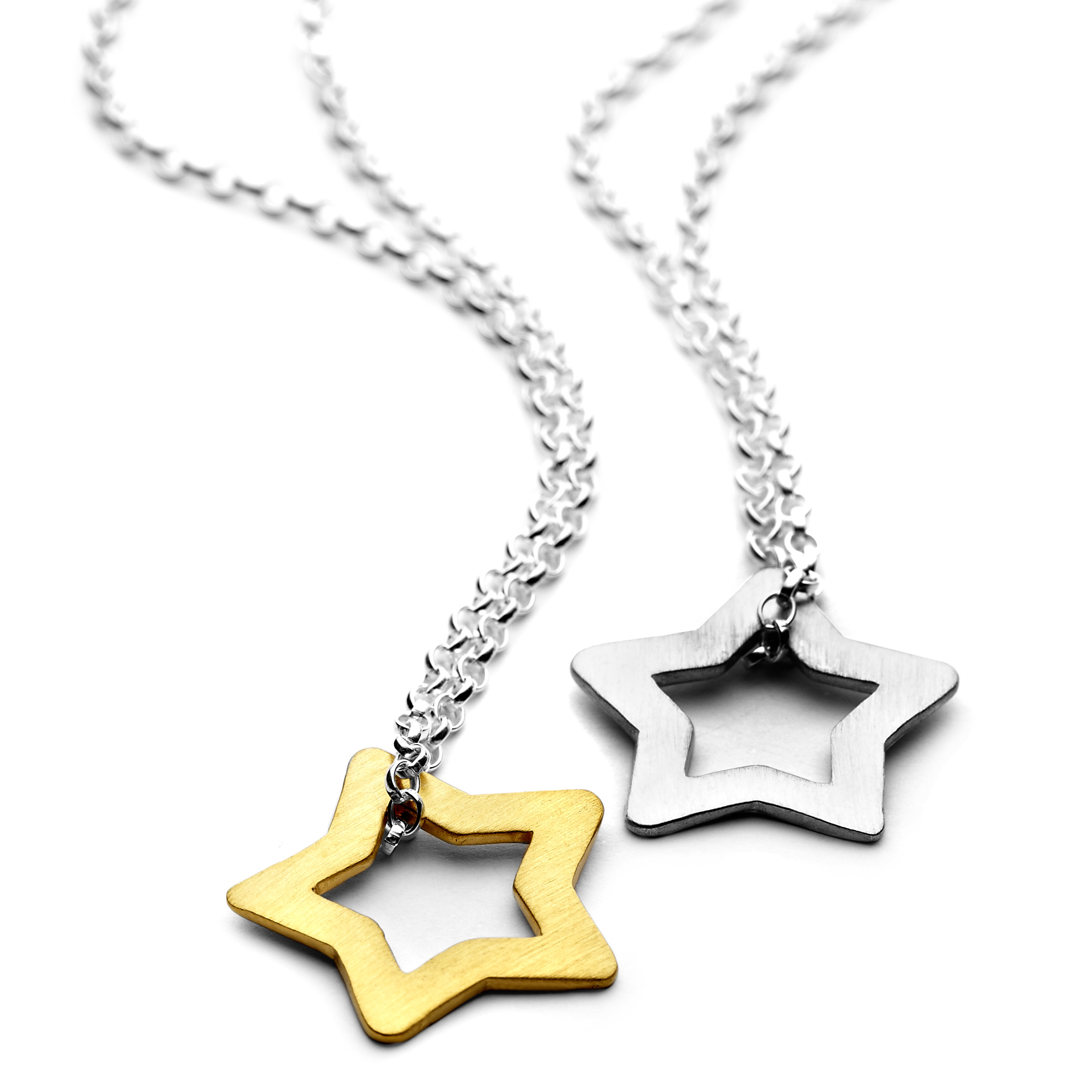 personalised sterling silver star charm necklace