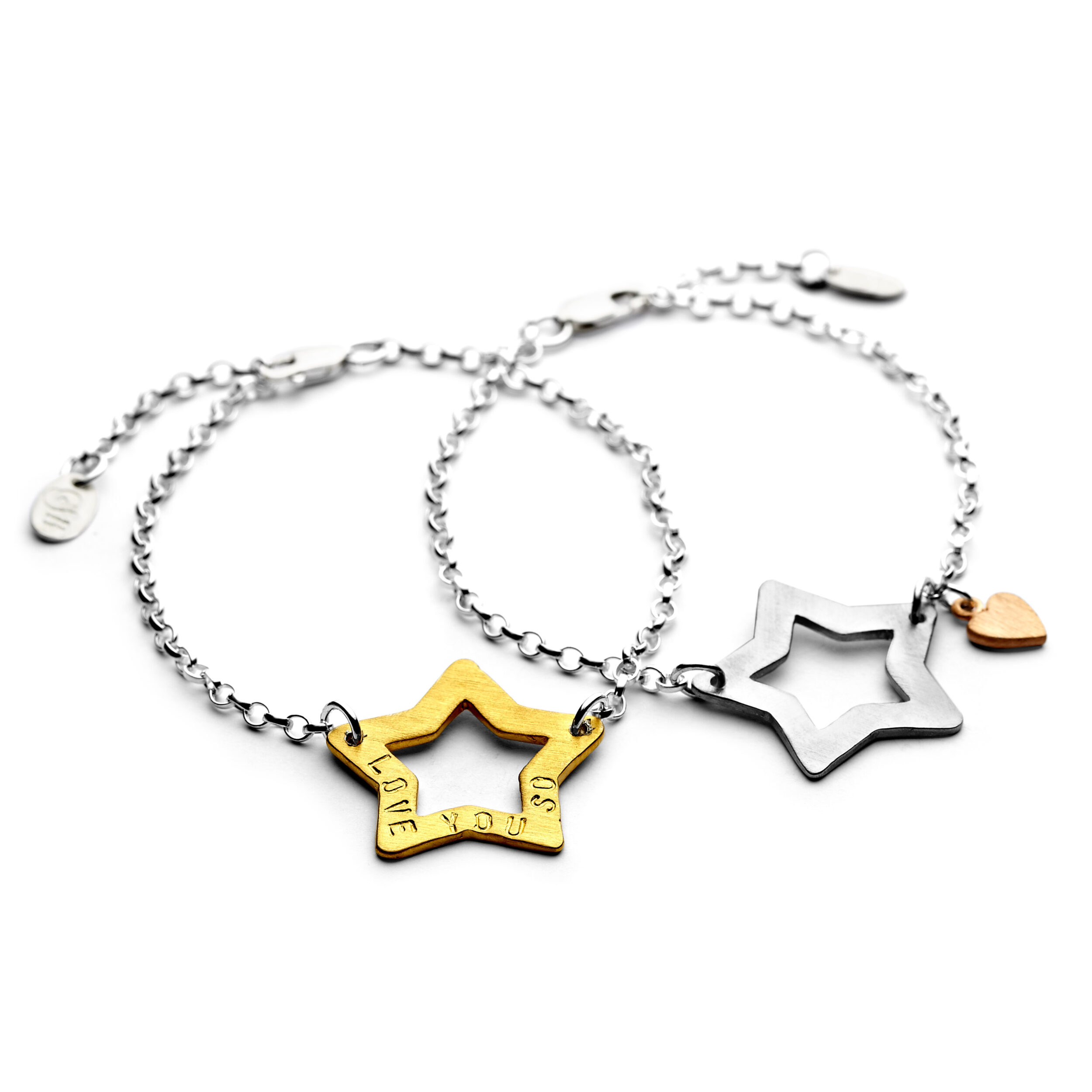 personalised sterling silver star charm bracelet