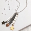 personalised sterling silver and gold id bar necklace
