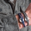 men's sterling silver personalised rope bracelet