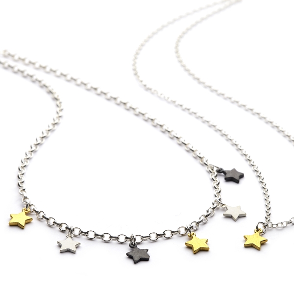 sterling silver star choker necklace