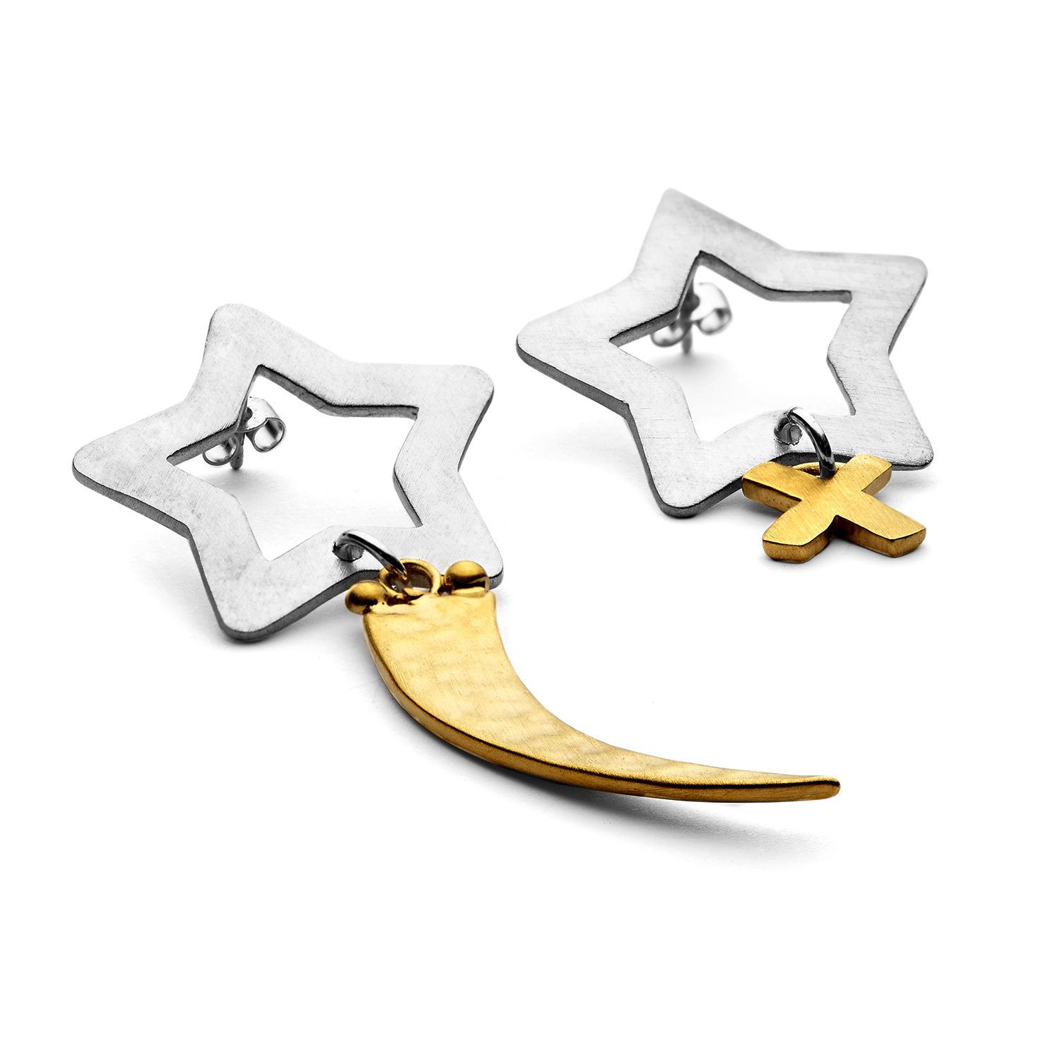 Personalised sterling silver star earrings