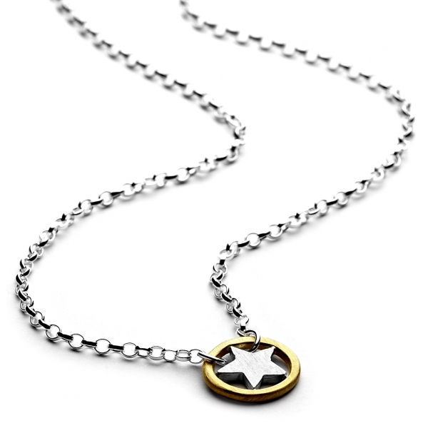 sterling silver star charm choker necklace