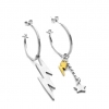 sterling silver hoop earrings with charms
