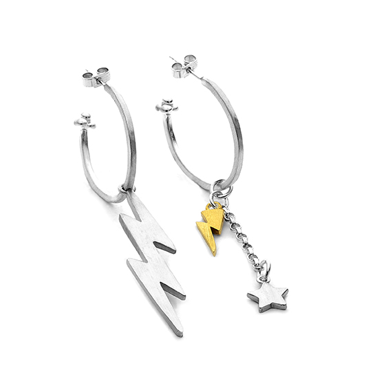 sterling silver hoop earrings with charms