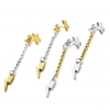 sterling silver chain drop stud earrings