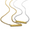 personalised sterling silver and gold plate necklace