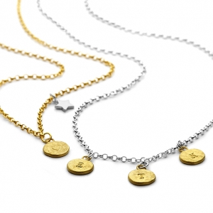silver and gold personalised necklace