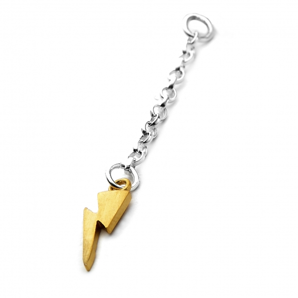 gold plate sterling silver electric bolt charm