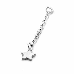 sterling silver star chain drop charm