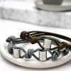 chunky sterling silver men's personalised cord bracelet