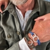 men's personalised sterling silver cord bracelet