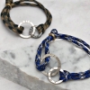men's linked halo silver bracelet