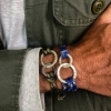 personalised men's sterling silver cord bracelet