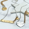 personalised sterling silver and gold plate charm necklace