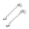 sterling silver heart earrings with chain drop