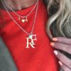 large sterling silver and gold plate initial necklace