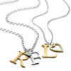 large sterling silver and gold plate letter necklace