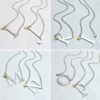 silver and gold plate large initial necklace