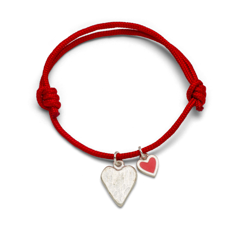 sterling silver heart charm friendship bracelet