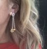sterling silver and gold star charm drop earrings