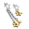 sterling silver star charm drop earrings