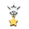 sterling silver and gold hoop star charm earrings
