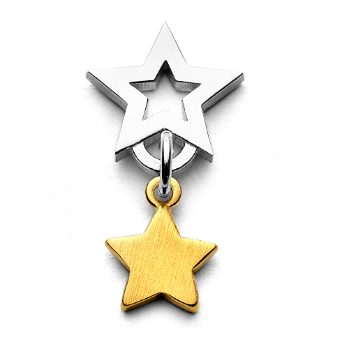 sterling silver and gold plate star charm