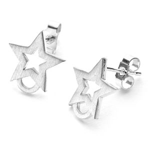 sterling silver star charm earrings