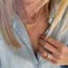 sterling silver and gold name plate necklace