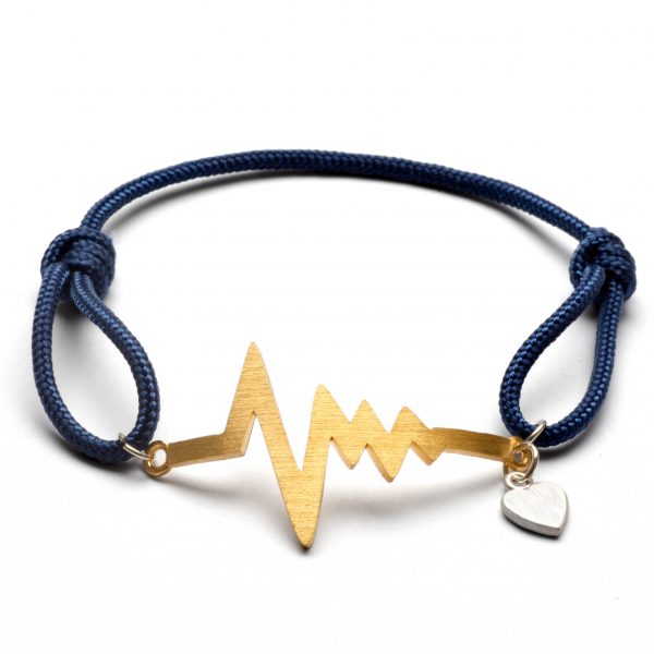 sterling silver and gold plate heartbeat friendship bracelet